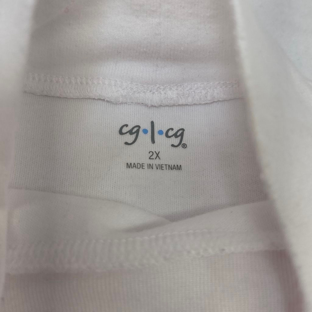 Women's cg.l.cg White Long Sleeve Tee Plus Size 2X - Picture 5 of 9